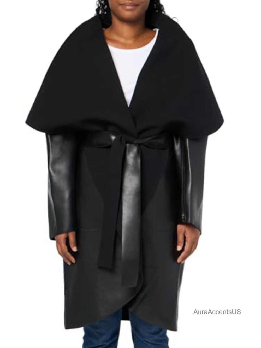 Norma Kamali Shawl Collar Coat Reversible 100% Polyurethane Pull On